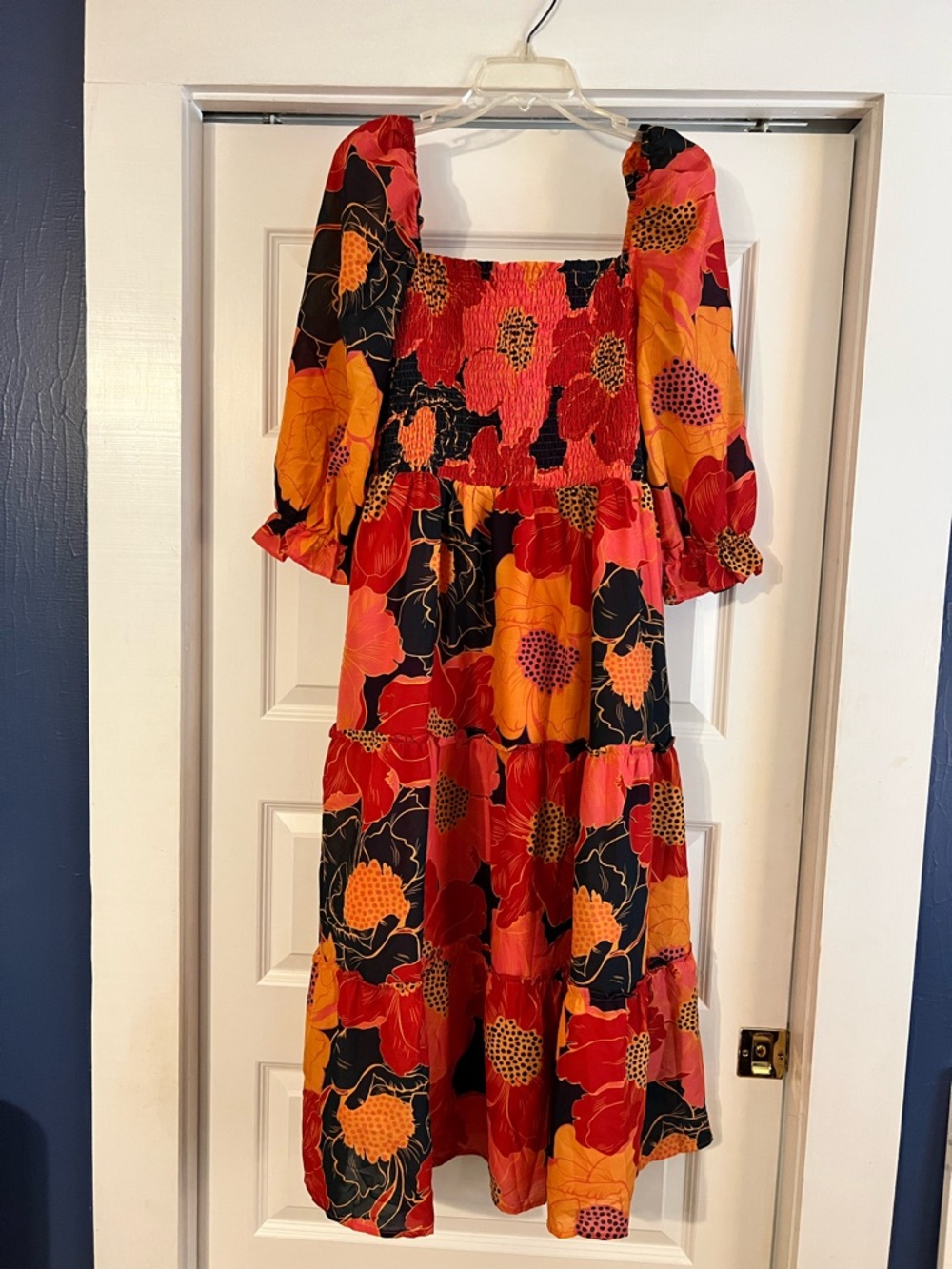 Like New Large J Marie Smocked Bodice Floral Dress